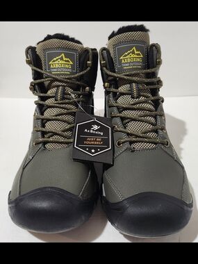 AXBOXING Men's Olive Green Outdoor Athletic Boots Size 8.5